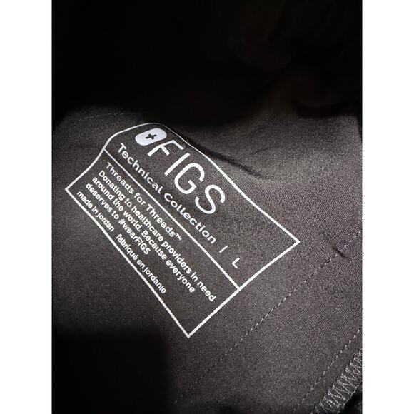 Figs High Waisted Dowa Scrub Pants Black Size Large #1001102 - Picture 5 of 6